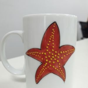 Starfish Mug Coffee, White Mug